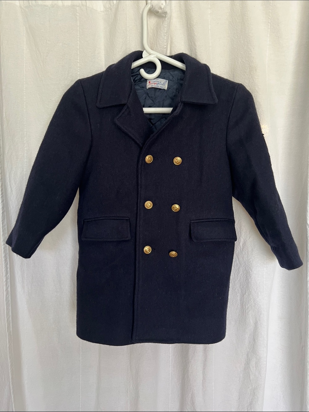 VINTAGE IMP Navy Double-Breasted Wool Coat
